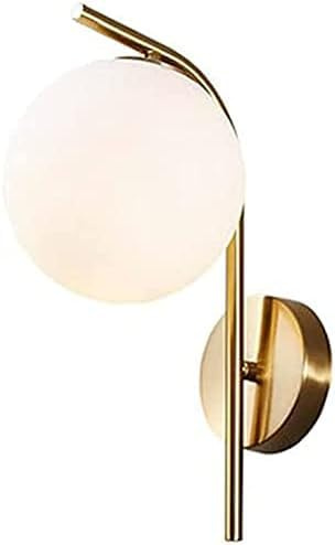 Wandleuchte, Modernes Design LED Kugel Wandlampe Glas Kugel Schirm Goldene E27-E26 Wandlampenfassung, 85-265V Rund Glas Wandlampe für Badezimmer, Wohnzimmer, Schlafzimmer, Flur