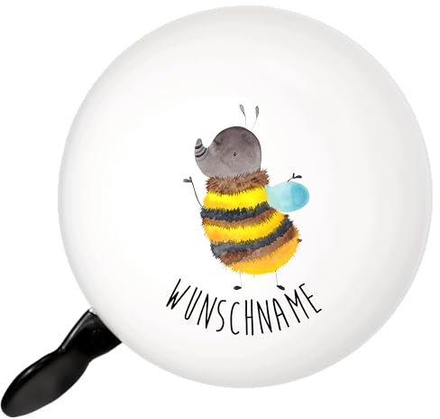 Mr. & Mrs. Panda Personalisierte Fahrradklingel Hummel flauschig - Geschenke, Personalisiert, Mit Spruch, Biene, klingel, Blume, Natur, Lustige Sprüche, individuelle