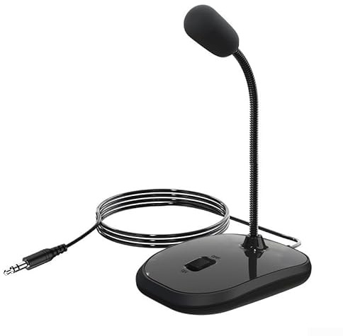 SPORTARC 1PC 3.5mm Stand Microphone, Microphone for PC, Adjustable Degree Studio Speech Microphone For Computer PC Desktop Notebook Parts