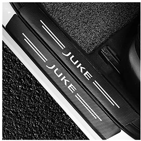 JYMLOV 4Pcs Car Door Sill Protector Strips for NIS-san Juke F15 F16 2011-2020, Anti-Scratch Carbon Fiber Car Scuff Plate Door Sill Trim Welcome Pedal Guards Sticker Car Accessories,Black
