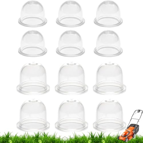 yivom 12 Stück Zündkapsel Primer Pumpe Birne Transparent, Primer Bulb Kit 22mm/19mm Kraftstoffpumpe Vergaser Primerkolbe für Rasenmäher, Rasentrimmer, Schneider, Gebläse