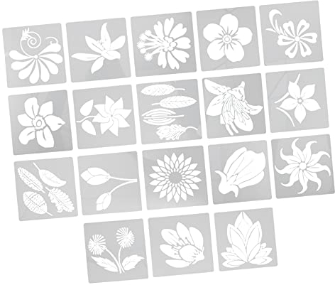 Operitacx 36stücke Teiliges Blumen-schablonen Wiederverwendbare Malvorlagen Für -kunsthandwerk Und Kreative Projekte Für Wandgestaltung Holzschilder Grußkarten Und Scrapbooking
