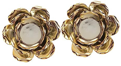 PRETYZOOM 2St Blumenleuchter Home Decor Wohnkultur Hochzeitsdekoration Roségold Anlage Kerzenhalter Kerzenständer Dekoration Leuchterschmuck Jahrgang Dekorationen die Blumen Tablett Pflanze