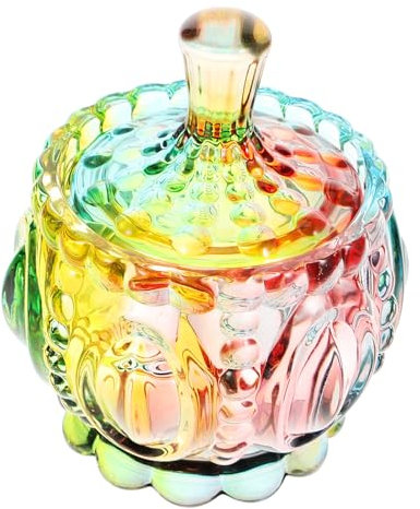 VINTORKY Süßigkeiten Glasbehälter Snackflasche Mit Deckel Vorratsflasche Aus Transparentem Für Bonbons Zahnstocher Und Wattestäbchen Langlebiges Glasdesign Für Home Business