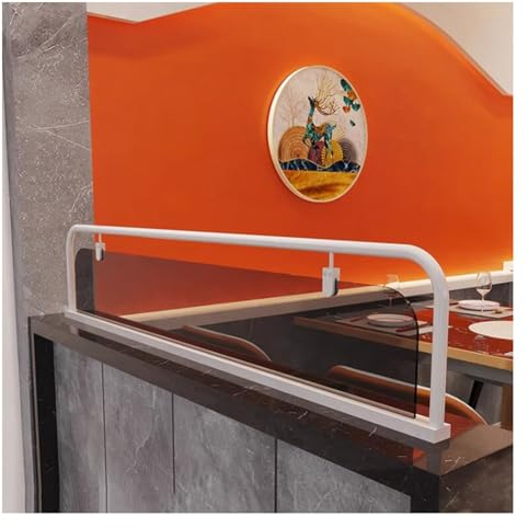 Trennwände Für Essbereiche, Edelstahl Verstärkte Glaswand Restaurant Karte Sitz Erhöht Dekorative Niedrige Panel Bildschirm (Farbe : Weiß, Größe : 130x25cm)