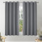 VEHEDE Blackout Short Curtains 54 Inch Drop, Eyelet Thermal Insulated Curtain for Cafe, Soft Grey Bedroom Curtains, Living Room Curtain & Drapes, W46 x L54 Inch, Grey, 2 Panels