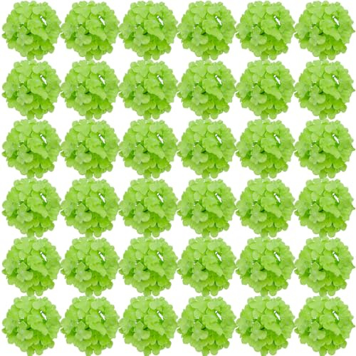 FagusHome 35 Pièces Têtes Fleur d'hydrangea 18CM Artificielle Fleur Artificielle avec Tiges Fausses Fleurs d'hortensia Bouquets pour Décoration (Vert)