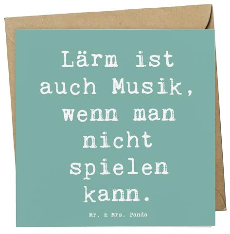 Mr. & Mrs. Panda Glückwunschkarte Spruch Schlagzeug Lärm - Geschenk, doppelkarte, Klappkarte, faltkarte, anlasskarte, Musik, Trommeln, Musiker, Präsenz, Instrument, Band, Lernen, Grußkarte, Beats