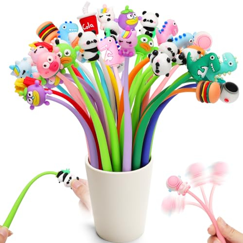 OPPZZIT Mitgebsel Kindergeburtstag 6 7 8 9 10 Jahre, Kindergeburtstag Gastgeschenke & Give Aways Gastgeschenke, 30 Stück Kugelschreiber mit Cartoon-Muster für Kinder