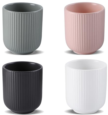 Xnqelerate Japanische Ceramic Tea Cup, Minimalistischer Stil Porzellan teetassen set, Klein Ohne Henkel Keramik Teebecher, Modernem Design für Kaffee, Sake, Cappuccino, und Tee