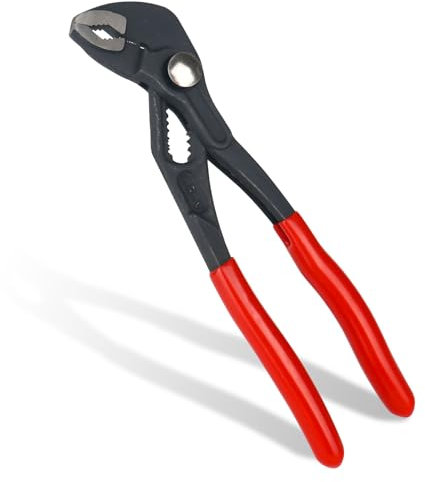 YYTECH Water Pump Pliers, Pipe Wrench Adjustable with Grooved Sliding Joint Made of Cr-V Steel, Wrench Plier with Comfort Red Grips, Quick-Adjustable Water Pump Pliers in Industrial Quality
