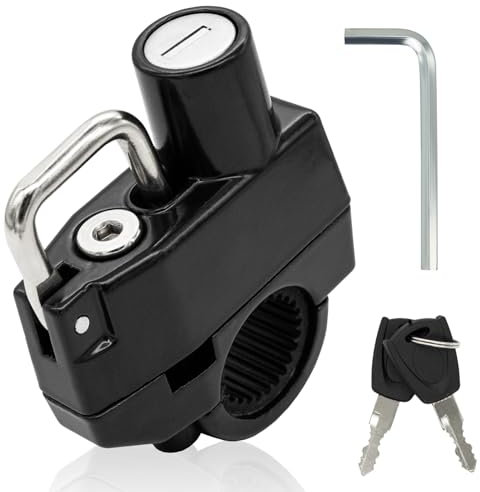 Verrou de casque de moto universel antivol avec 2 clés pour moto, scooter, vélo de rue (noir)