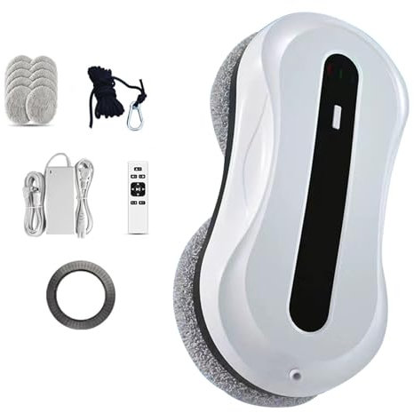 Hydravex Robot lavavetri, 5600pa Smart Glass Cleaning Robot Doppio spruzzo d'Acqua/Telecomando, Lavatrice elettrica per finestre Alte da Tavolo Soffitto Magnetico Automatico, Esterno Interno
