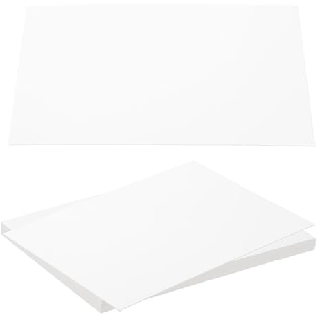 PATIKIL Feuilles de Carton 12x8x0,04, 10 Pièces de 40Pt d'Épaisseur, Carton Rigide pour Reliure de Livres, Couverture Blanche