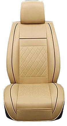 PAMINGONO Autositzschoner Aus Hochwertigem Kunstleder Beige Staubdichte Verschleißfeste Sitzauflage Für Pkw LKW SUV Praktische Vordersitz Schutzmatte Langlebig Und Komfortabel