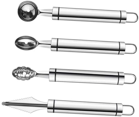 HOLIDYOYO 4pezzi Intagliatori Acciaio Inossidabile Per Frutta e Versatili Per Decorare e Anguria e Facili Da Usare e Comodi Da Impugnare