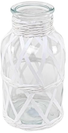 ROCKING GIFTS Candel de Cristal Alto Blanco Cera Natural 20x10cm Decoración Hogar Velas Aromáticas