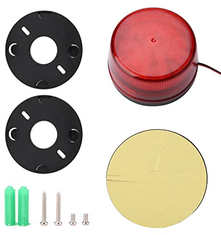 SustVita Lampe clignotante du signal de signalisation extérieure de, dc 12v LED stroboscope d'alarme de sécurité, indicateur d'avertissement rouge vif pour paramètres industriels