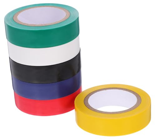 PRETYZOOM 6rollos Cinta Aislante De Colores Cinta Para Cables Aislante Multifuncional Para Interiores Protección De Cables Surtido De Colores