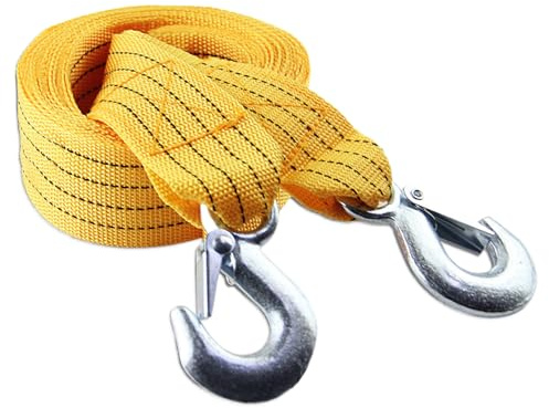 Sangle de remorquage haute résistance 5 m | Corde en nylon 5 tonnes (11 000 lb) avec crochets robustes, gants de sécurité D | Voitures d'utilisation universelles, dépannage, transport fiable