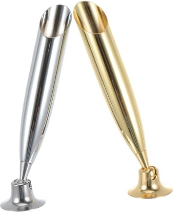MOTHNUR 2 Stück Edelstahl Stifthalter Einzelner Pen Holder Stabiler Schreibtisch Organizer für Tinten und Schreibfedern Modernes Design für Büro und Schule