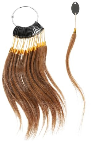 ULTECHNOVO 30 Stück Teiliges Echthaar farbmuster Testen von Haarfarben Natürliche Haarsträhnen für Friseure Salonbedarf Praxisnahe Farbkarten Tiefbraun