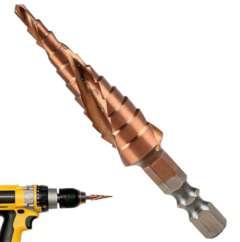 M35 Brocas de cono escalonado de cobalto, broca escalonada para acero duro de alta velocidad, herramienta de corte de vástago hexagonal para metal duro, aluminio, madera, plástico y proyectos de
