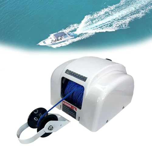 YXZQLOZ Verricello elettrico per barche da 12 V con telecomando wireless, kit salpa ancora e corda pre-ferita da 30,5 m per barche da pesca e pontoni