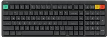 NuPhy Teclado mecánico inalámbrico Node100, teclado intercambiable en caliente personalizado bajo perfil, 103 teclas para juegos de computadora Teclados, admite gestos táctiles, iluminación RGB