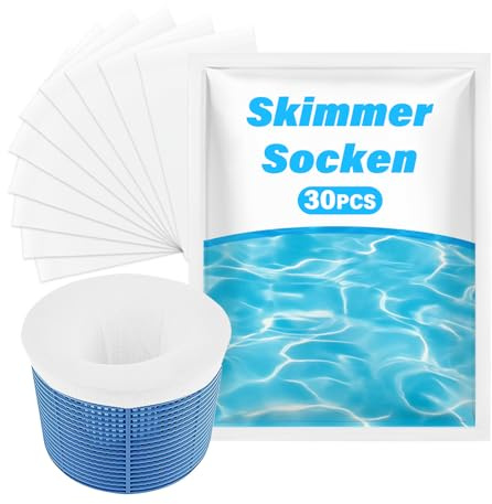 OMJMYY Chaussette Skimmer Piscine 30 Pièces Chaussettes de Skimmer Filtre Skimmer Piscine Réutilisable Chaussette Filtre Piscine pour Eliminer Efficacement la Saleté Feuilles et Impuretés