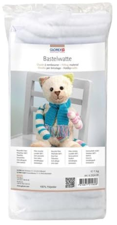 CREATIV DISCOUNT Bastel-Füllwatte, Stopfwatte, weiß (1000 Gramm)