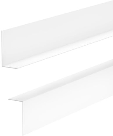 Quest Battiscopa da 50 x 20 cm, in PVC rigido, forma a L, 275 cm, bianco