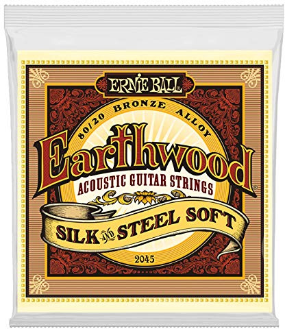Ernie Ball Earthwood Silk & Steel Soft Akustik-Gitarrensaiten, 80/20-Bronze, Stärke 11–52