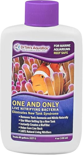 DrTim's Aquatics Reef One & Only Nitrifying Formula – 4 oz – for Reef, Nano & Seahorse Aquariums – New Tank Setup & Water Quality Support – Pure H20 Cleaner
