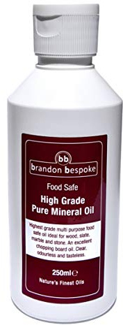 Pure Mineral Oil Food Safe 250ml | Chopping Board Oil | Ideal for Wood, Slate and Stone | Brandon Bespoke