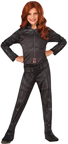 Rubie's - Black Widow Captain America Marvel Kostüm für Kinder, schwarz, S, 620767