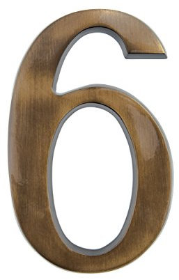 HUBER numéro de maison 6/9 en laiton 20 cm I numéros de maison pour la maison et la porte I numéro de maison XL I plaques de numéro de maison en laiton noble design 3D, numéro de maison