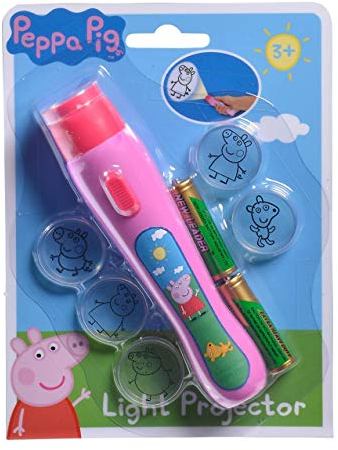 Simba Peppa Pig 109262386 Projecteur Lumineux projeté Images 6 Motifs LED 16 cm à partir de 3 Ans Rose/Vert/Bleu/Jaune