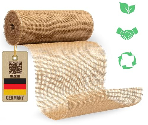 benycs Jute Tischläufer Rolle für Tisch- und Hochzeitsdeko, Tischband aus 100% Natur Leinen-Jutestoff, 30cmx10m
