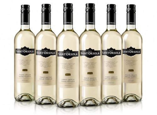 Casa Sant'Orsola - Vino Pinot Grigio D.O.C. delle Venezie, da Uva Pinot Italiana, Gusto Secco e Fruttato, 6x750 ml