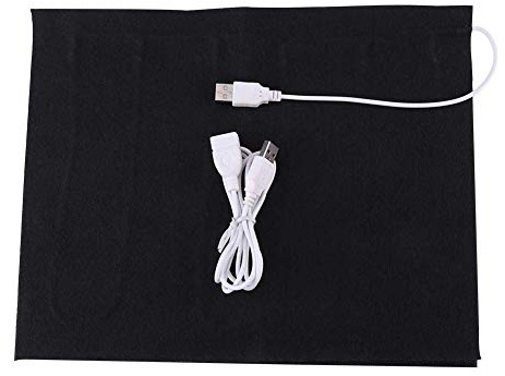 USB Heizkissen 5V Aus Kohlefaser Waschbar 23x29 Cm Für Nacken Rücken Und Bauch Temperatur 35-50°C Mit 1,5m Verlängerungskabel