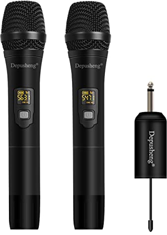 Depusheng W2 UHF Microfono senza fili Mini ricevitore Microfono dinamico palmare per Karaoke, canto, parlat