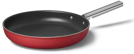 Smeg CKFF2601RDM stekpanna 26 cm röd, non-stick, aluminium, patenterad bas