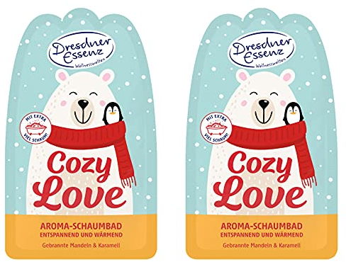 Lot de 2 bains moussants Dresdner Essenz Cozy Love, 2 x 40 ml, additif de bain végétalien