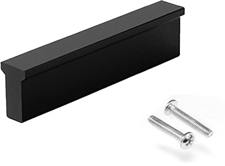 Drenky Küchenschrankgriffe Aluminium 96mm Lochabstand 10 Stück Matt Schwarz Möbelgriff