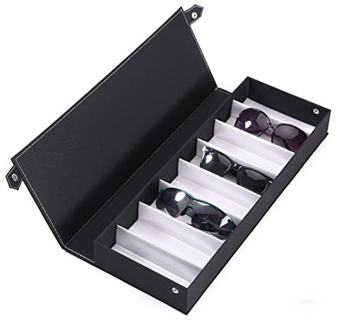 Brillenbox Brillen Display Brillenkoffer, Sonnenbrille Collector Aufbewahrungsbox Organizer 8 Fach Brillen Vitrine Brillen Showcase-Halter-Behälter Brillenaufbewahrung Sonnenbrillen Aufbewahrung
