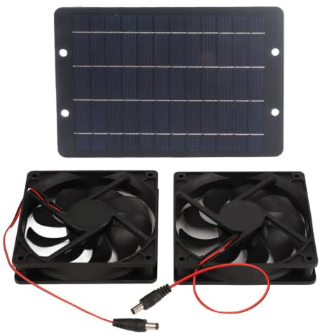 Ventilatore Solare Impermeabile 10W 12V Ventola di Scarico per Serra Capannone Pollaio Animali Domestici