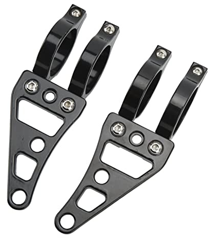 Gabel-Scheinwerfer-Halterung, Akozon Schwarze Montage, Universelles Zubehör, CNC-Aluminiumlegierung, Passend für Autos, Suzuki, Scheinwerferhalter, Motorrad, Powersports-Gabelhalterungen, 41 Mm, Ersa