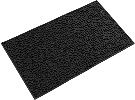 Tapis Anti-déversement Tapis de Bar Passe au Lave-vaisselle Tapis de Restaurant Antidérapant en PVC Robuste et Inodore (Le noir)