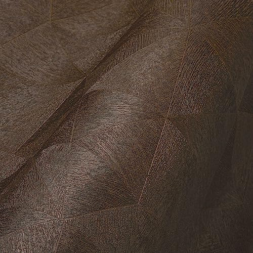 livingwalls Grafik-Vliestapete – Dunkelbraun – 10,05 x 0,53 m | Modernes Grafik-Muster als moderner Blickfang – matte Mustertapete, einfach zu verkleben & spurlos abziehbar